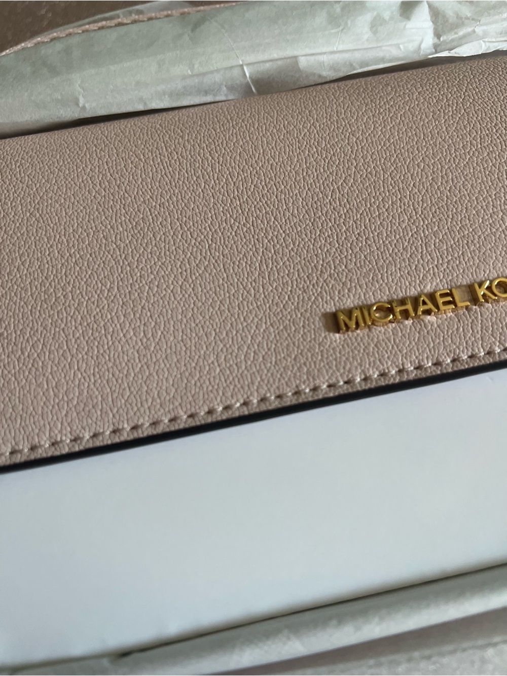 Michael Kors Pebble Leather Large Crossbody/Wallet in Light Pink